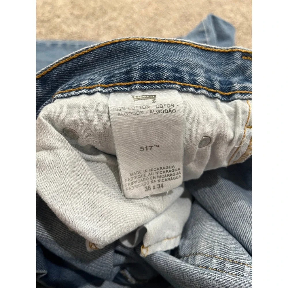 Levis 517 Bootcut Jeans Mens 38x34 Medium Wash Blue Denim 100% Cotton 517-0217 - Picture 3 of 8